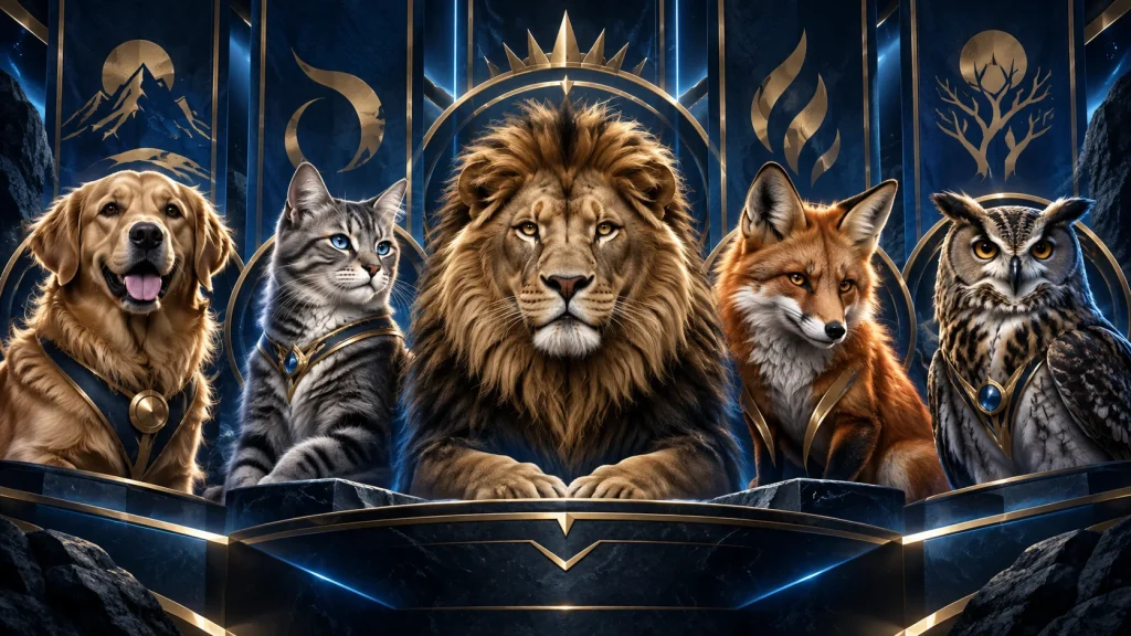 動物人格測驗五種動物性格的深藍金色主視覺