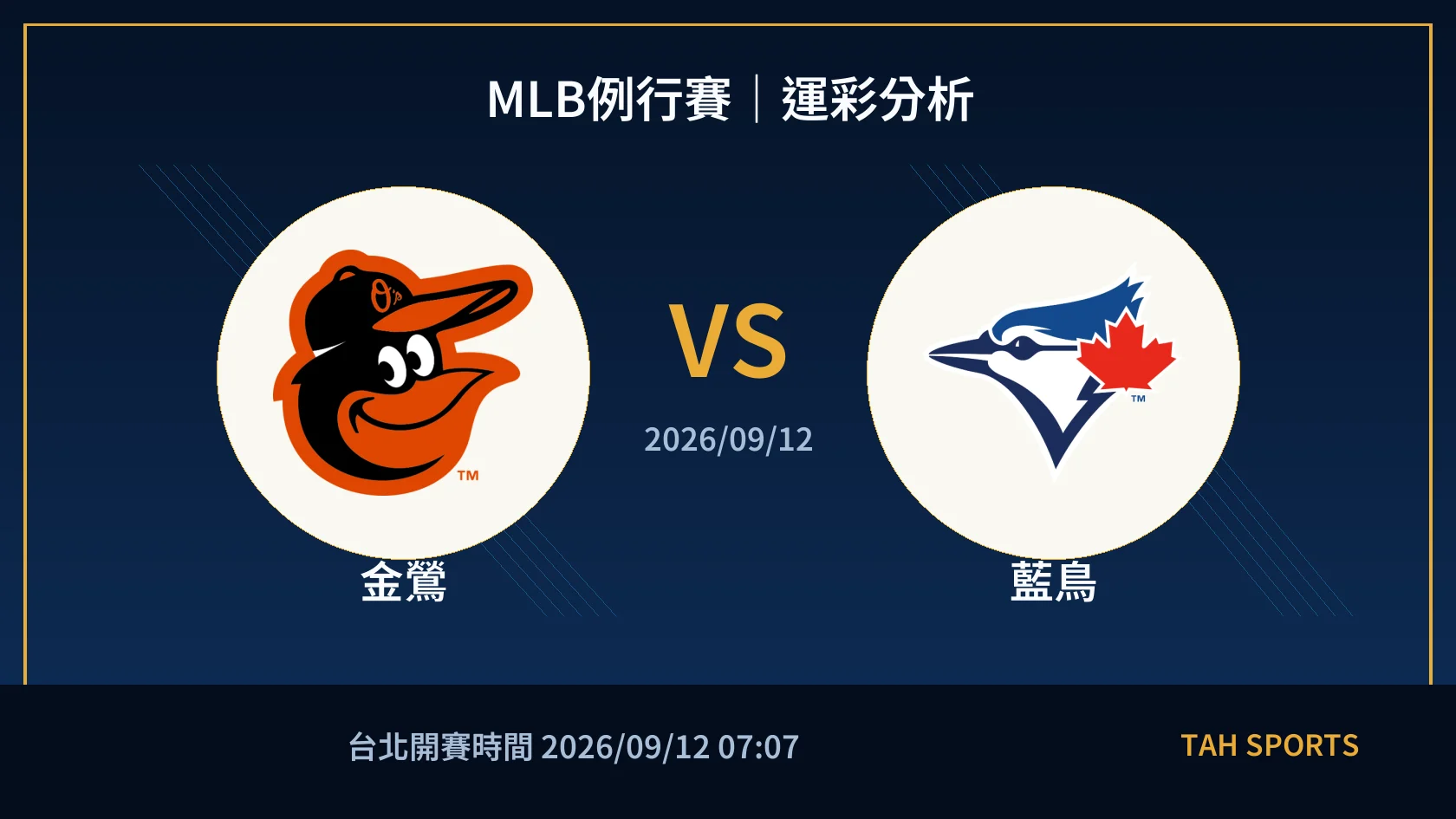 MLB 金鶯 對 藍鳥 賽事封面