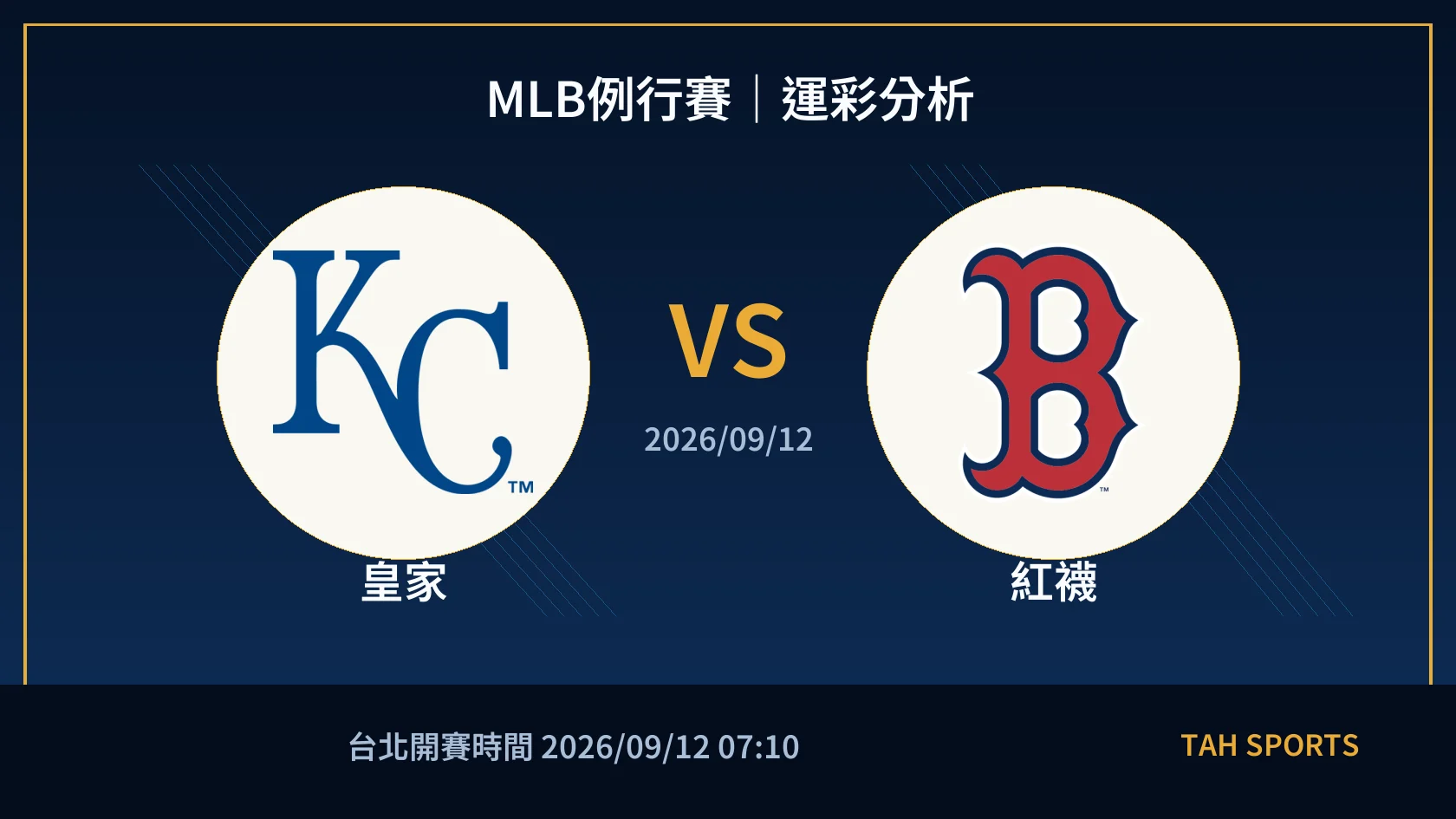 MLB 皇家 對 紅襪 賽事封面