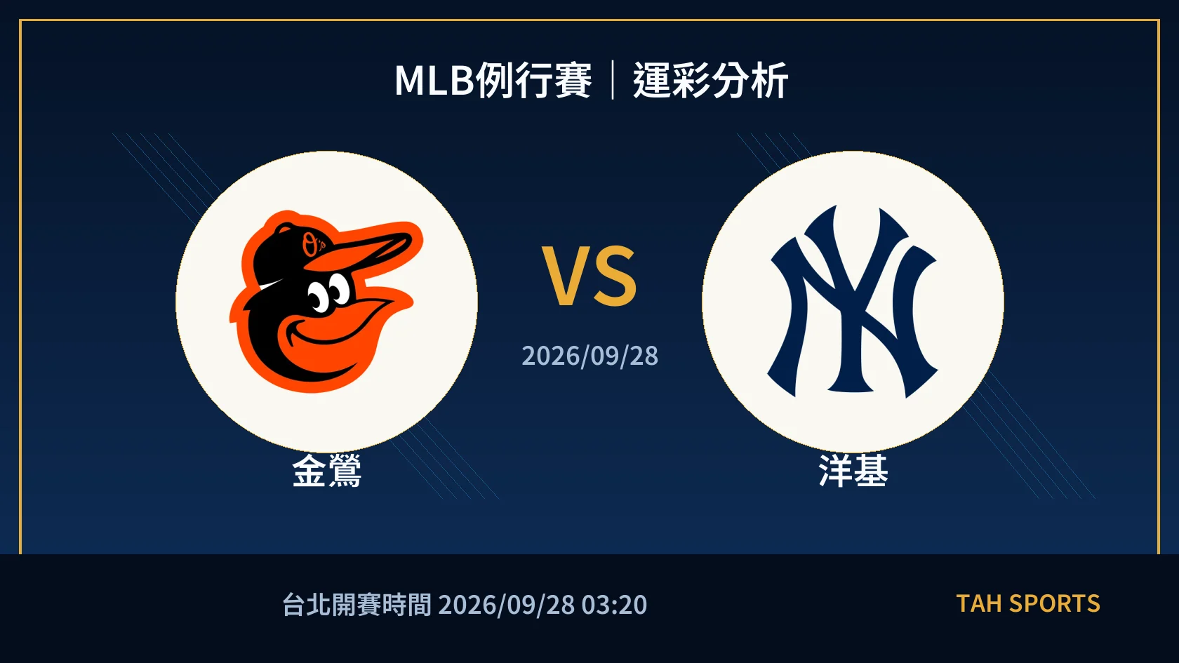 MLB 金鶯 對 洋基 賽事封面