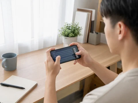 使用手機調整線上電子遊戲設定的情境