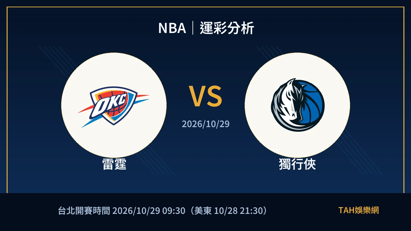 NBA 雷霆 對 獨行俠 賽事封面