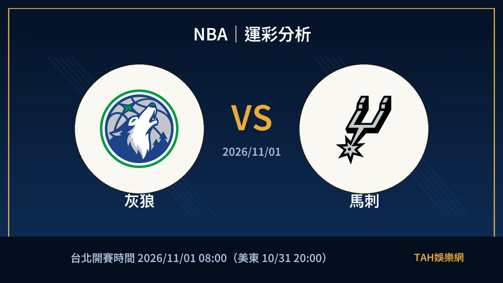 NBA 灰狼 對 馬刺 賽事封面