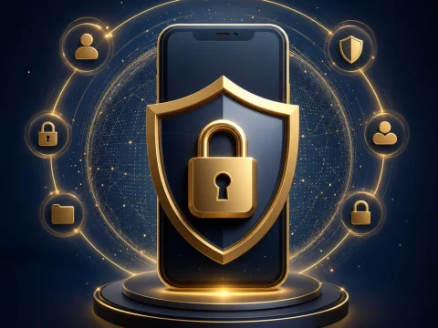 線上電子遊戲 App 權限與手機隱私安全示意圖