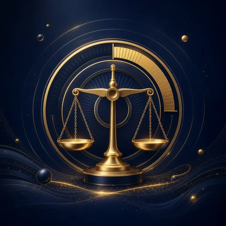以金色統計儀表與天秤呈現線上電子遊戲 RTP 理性判讀概念的封面圖