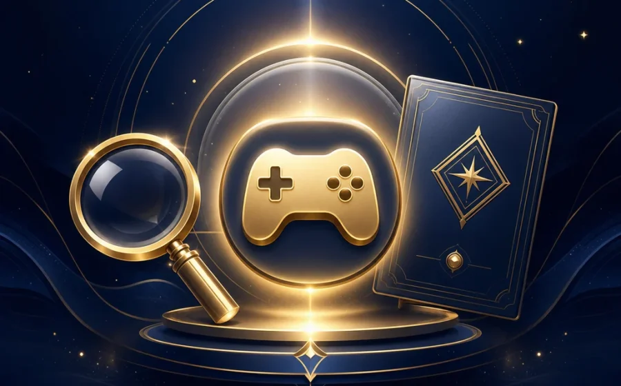 線上電子遊戲試玩模式與規則檢視概念封面