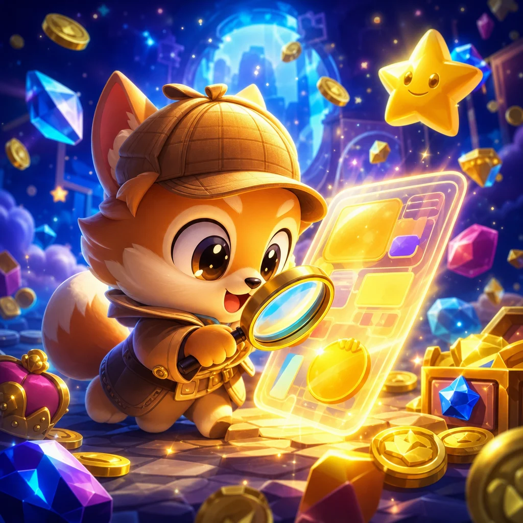 原創角色檢視娛樂遊戲資訊的輔助插畫
